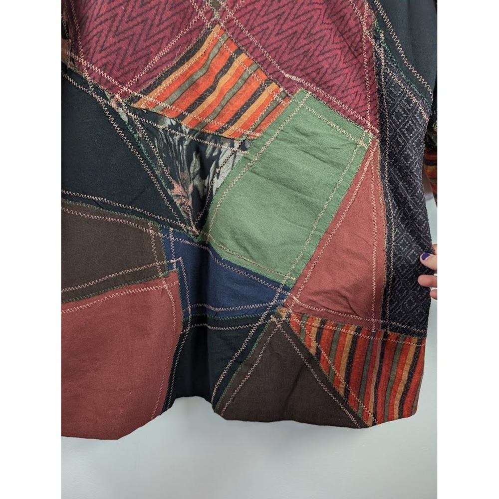 Parsley Sage Long Jacket Women's Large Boho‎ Crazy Patchwork Artsy Embroidered - Picture 9 of 11